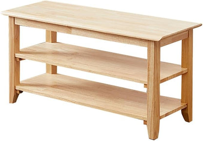 XKZG Shoe Rack Bench Wooden Shoe Storage Bench Simple Style Wood Entryway Bench (Natural,31.5")