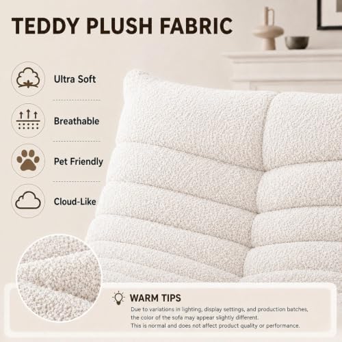 Loveseat Bean Bag Chair for Adults, Comfy Beanbag with Memory Foam