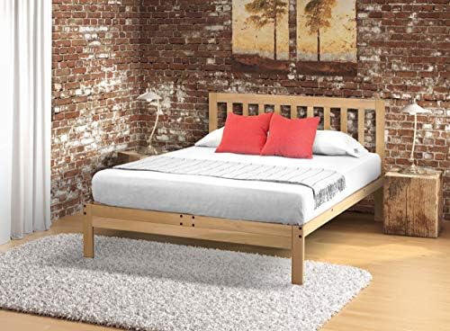 KD Frames Charleston Twin Wood Platform Bed, Picket Headboard, Made in USA