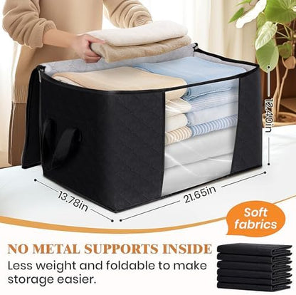 3 Pack Storage Bags for Clothes Blanket Storage Bins with Lids