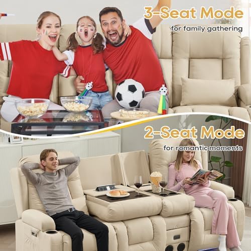 IPKIG Power Loveseat Recliner Sofa with Flip Back Console, 89" - 4 Seat