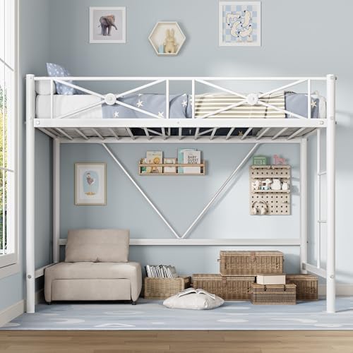 Garvee Metal Loft Bed Twin Size