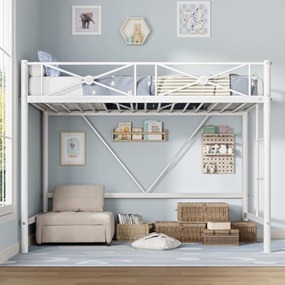 Garvee Metal Loft Bed Twin Size