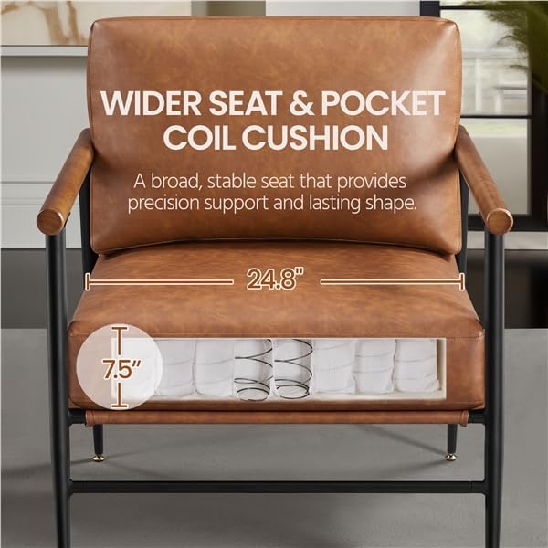 Yaheetech Accent Chairs Set of 2, Modern Living Room Chairs, Retro Brown