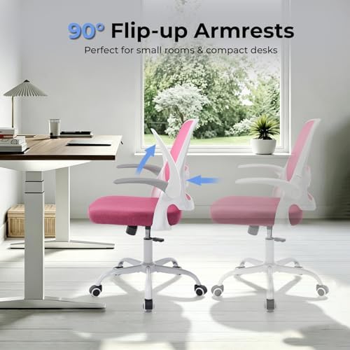 amseatec Mesh Office Chair, Ergonomic Home Office Chair with Flip-Up Arms