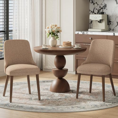 MALOL Upholstered Dining Chairs Set of 2 with High-Back, Light Camel