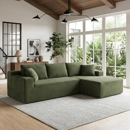 AUGOP Sectional Couches for Living Room Modern Modular Sofa with L-Shape Couchs Upholstered Boneless Couch Deep Seat Sectional Couch with Chaise