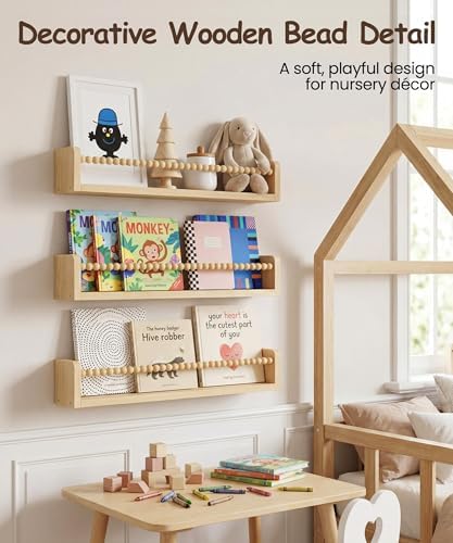 24 Inch Nursery Book Shelves for Wall, Bookshelf for Kids Rooms