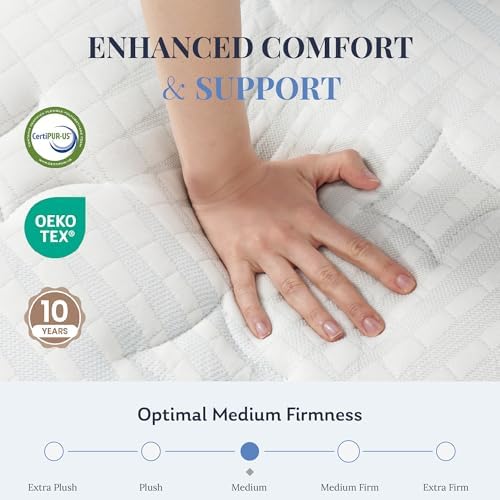 Full Mattress, 10 Inch Full Hybrid Mattress in a box , Medium Feel Foam