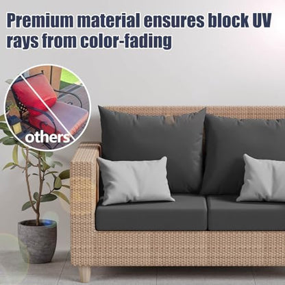 8Pcs Outdoor Cushion Covers, Stretch Patio Furniture Couch Chair Slipcovers