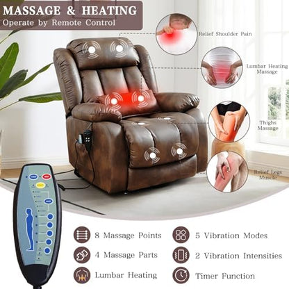 Infinite Position Lay Flat Power Lift Recliner Chair for Elderly, Ochre