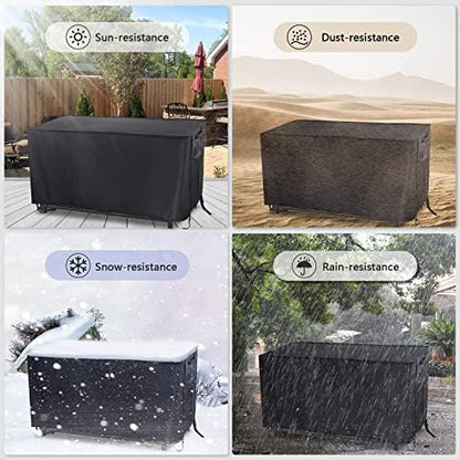 Waterproof Fire Pit Cover Rectangular 52"L x 34"W x 24"H Black
