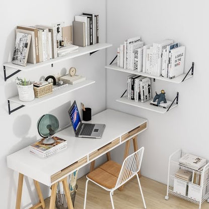 Heimlove 48W x 12D Deep Floating Shelves Set of 2 White