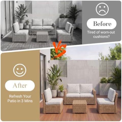 8Pcs Patio Cushion Covers Stretch Outdoor Furniture Protector Slipcovers