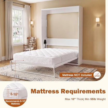 Olela Queen Murphy Bed, Space-Saving Wall Bed for Home Office & Guests