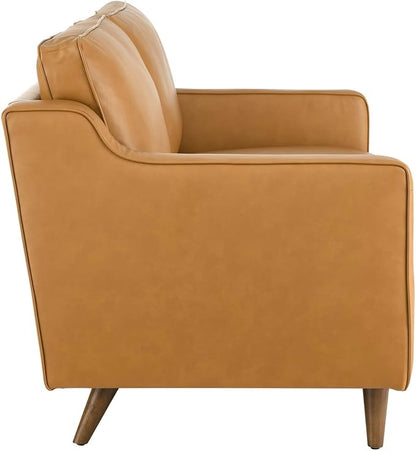 Modway Impart Upholstered Genuine Leather Loveseat in Tan