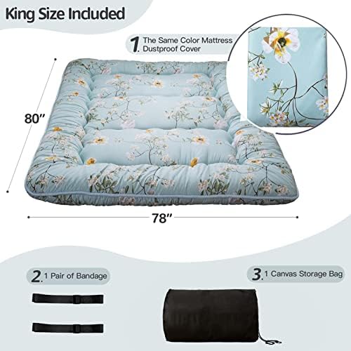 MAXYOYO Japanese Floor Mattress 4" Thick King Size Foldable Futon Mattress