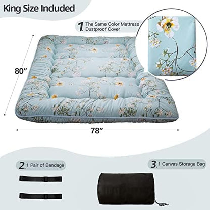 MAXYOYO Japanese Floor Mattress 4" Thick King Size Foldable Futon Mattress
