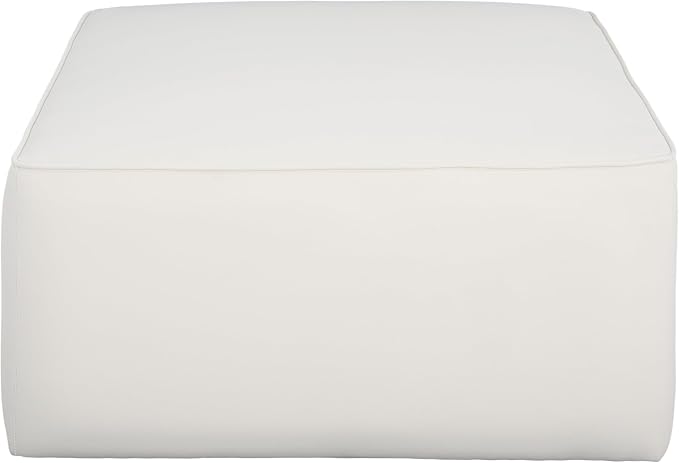 Christopher Knight Home Isa Velvet Ottoman Footstool, Square Pouf Poufee Footrest Ottoman Large Seat, Modern Side Table for Living Room Bedroom Home Decor, Cream, 30"