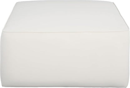 Christopher Knight Home Isa Velvet Ottoman Footstool, Square Pouf Poufee Footrest Ottoman Large Seat, Modern Side Table for Living Room Bedroom Home Decor, Cream, 30"