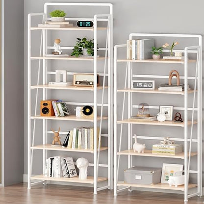 No Assembly Folding Bookshelf for Living Room,Collapsible Book Shelf for Home Office, Portable Bookcase Storage Organizer Rack Shelves