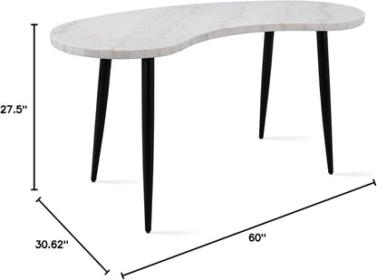 Steve Silver 31 in. U-Shaped White Writing Desk with Open Storage KS200DTDL