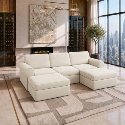 Maywish 108" Sectional Boneless Couch, U Shaped Sofa for Living Room