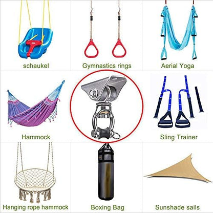 SELEWARE Silent Swing Hanger Heavy Duty Bearing Swing Hooks 1 Pack
