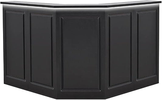 Dir Reception Area Counter, Receptionist Desk, Lobby Check-in Desk with LED Lights Valencia, Black-112
