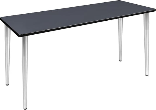 Romig Arco 66 x 24 in. Training Seminar Table- Grey Top, Chrome Tapered Legs