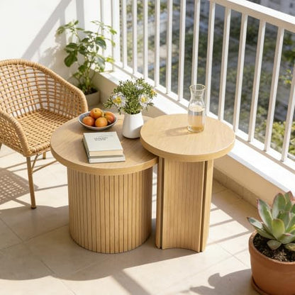 Mxtxmy Round Nesting Coffee Table Set of 2,Coffee Tables for Living Room