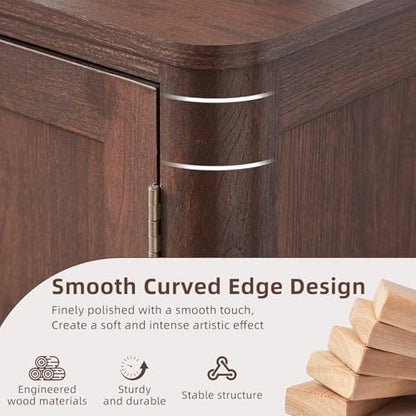 Joaxswe 2 Sideboard Buffet Cabinet with Storage, 31.5" Arc-Shaped Credenza