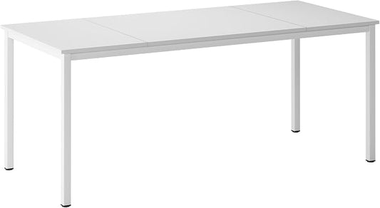 Computer Desk, 71 inches Desk & Workstations for Home Office, Writing Study Corner Desk, Modern Simple Style Laptop Table, Easy to Assemble, White