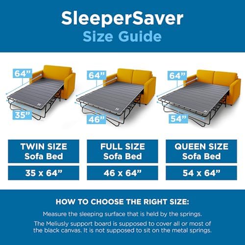 Meliusly Sleeper Sofa Bed Support Board Full (46x64) - Permanent Fit