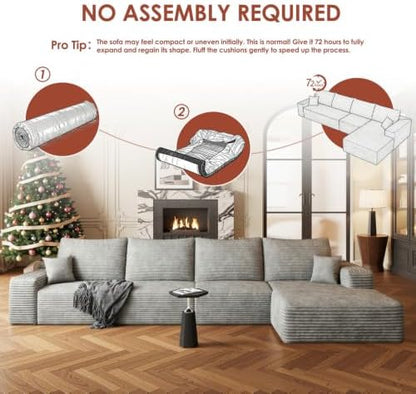 Boneless Couch, Sectional Cloud Couch Sofa for Living Room