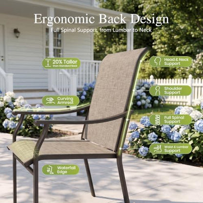 Sophia & William Patio Dining Set for 6 w/Wood-Like Metal Table