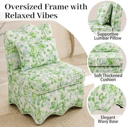 Floral Accent Chairs Set of 2, French-Inspired Lounge Chair