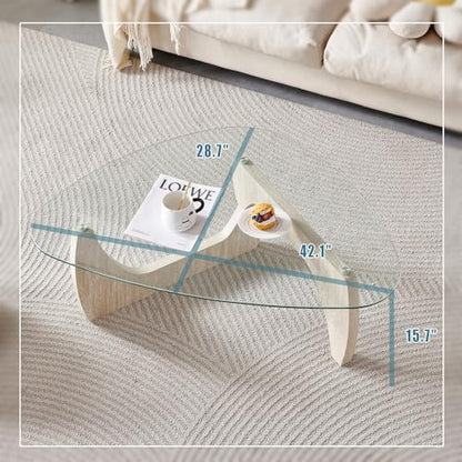 Btrpily Wooden Coffee Table - Modern Marble Coffee Table， Contemporary, Stylish, High-End Furnishing for Your Living Room (Marble Stone, Triangle)