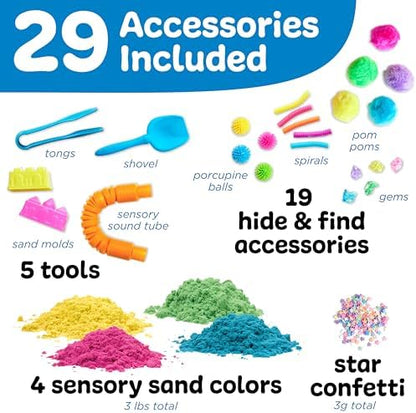 Creativity for Kids Sensory Table with 29-Piece Color Party Accessory Kit | Indoor Toddler Activity Table with Bins | Easy-Clean Design for Sand, Water & Crafts | Educational & Fun (Ages 3+)