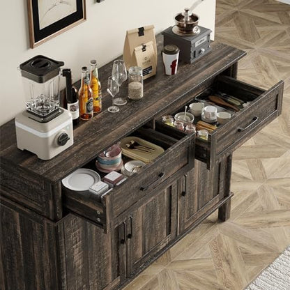 48 Inch Sideboard Buffet Cabinet with Storage, Rustic Brown