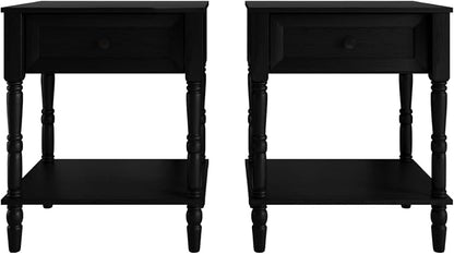 HOME DESIGN Homer Full Tufted Wingback Upholstered Panel Bed with 2 Matching 1 Drawer Nightstands, Bedroom Furniture Set with Open Shelf Storage, Light Beige Black