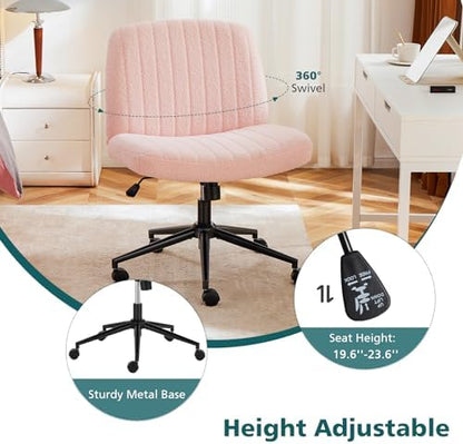 OLIXIS Criss Cross Chair with Wheels, Vanity Chair, Home Office Desk