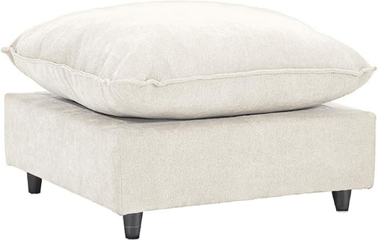 Iroomy Modular Sectional Sofa, Oversized Cloud Couch - Ottoman - Beige, High Feet