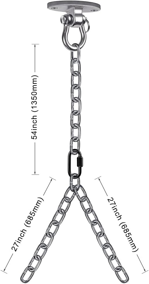 BeneLabel Set of 2 Heavy Duty Porch Swing Hanging Chain Kit, Hammock Chair Hardware for Indoor Outdoor Playground, Punching Bags, 4 Screws for Wooden, 1000LB Capacity, 81"