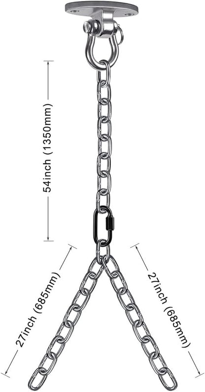BeneLabel Set of 2 Heavy Duty Porch Swing Hanging Chain Kit, Hammock Chair Hardware for Indoor Outdoor Playground, Punching Bags, 4 Screws for Wooden, 1000LB Capacity, 81"