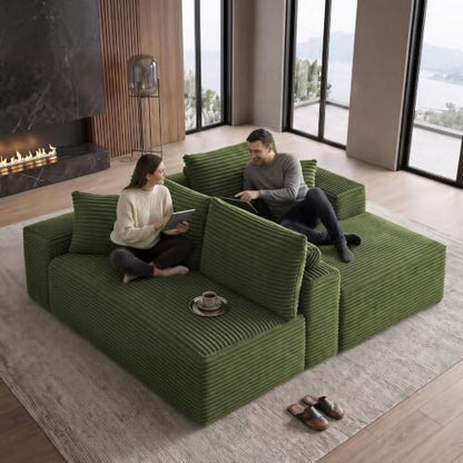 96" Boneless Sectional Couches, Cloud Sofas for Living Room