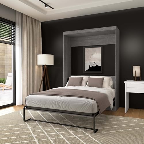 Bestar Full Murphy Bed, Bark Grey, Nebula, 59W