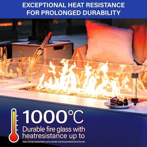 NUPICK 20 Pound Fire Glass, 1/2 Inch Reflective Fire Pit Glass Rocks