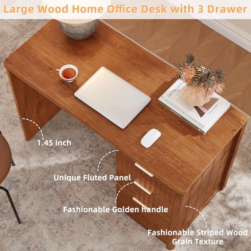 LEYAOYAO Office Desk 48" With 3 Drawers Storage File Cabinet