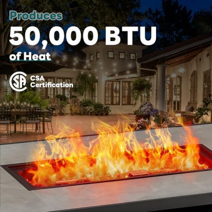 OLIXIS 43 Inch Propane Fire Pit Table, 50,000 BTU Outdoor Gas Fire Table